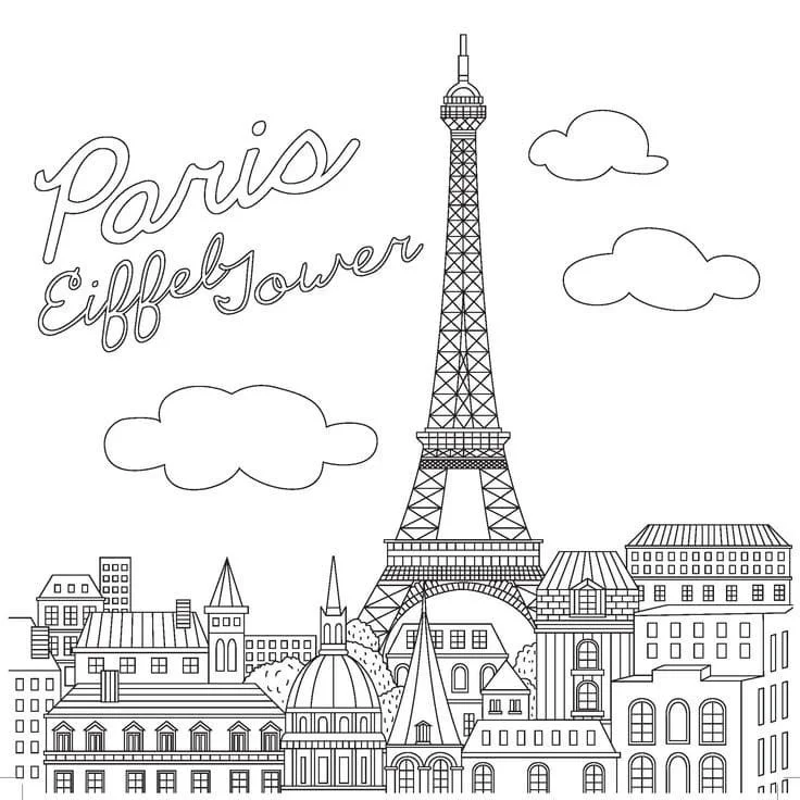 Desenhos de Paris Para Colorir 29