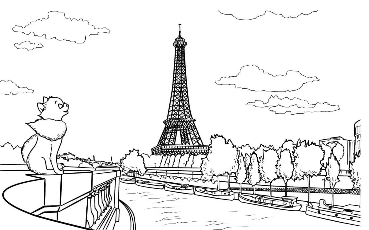 Desenhos de Paris Para Colorir 30