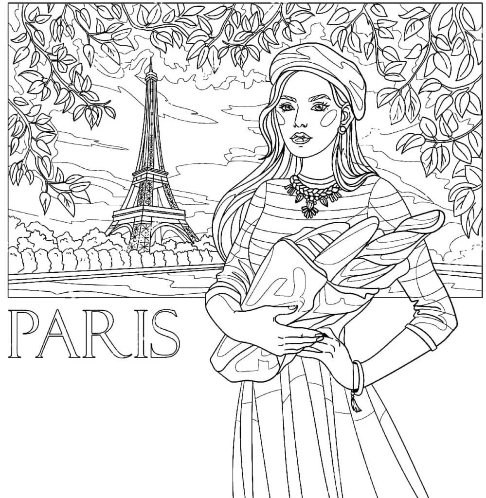 Desenhos de Paris Para Colorir 34