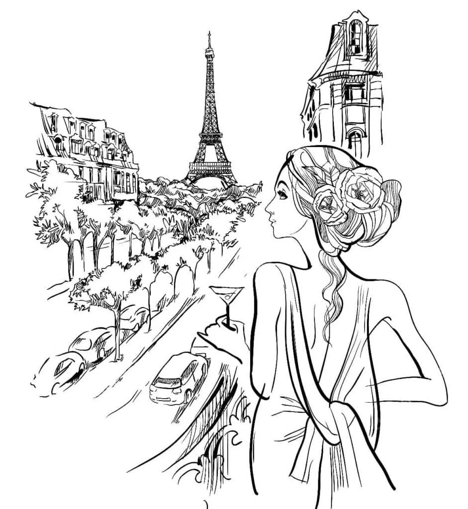 Desenhos de Paris Para Colorir 38