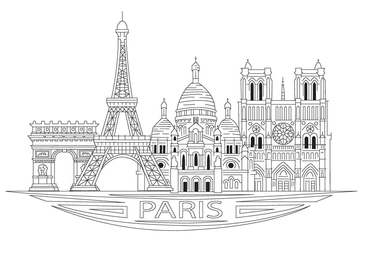 Desenhos de Paris Para Colorir 42