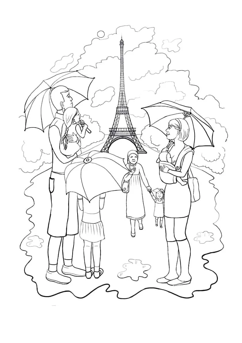 Desenhos de Paris Para Colorir 45