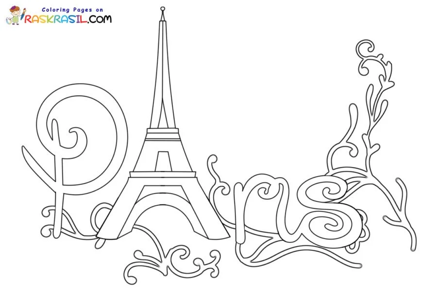 Desenhos de Paris Para Colorir 46