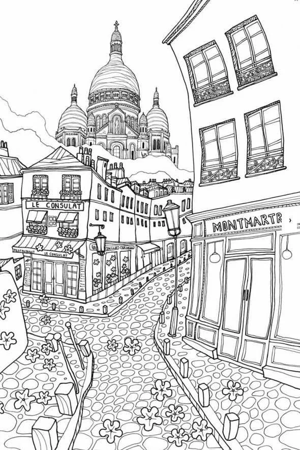 Desenhos de Paris Para Colorir 51