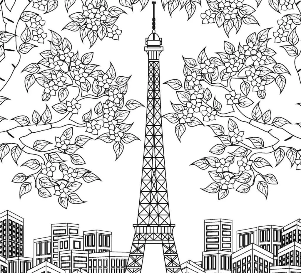 Desenhos de Paris Para Colorir 53