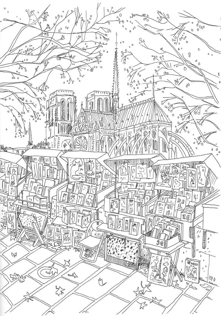 Desenhos de Paris Para Colorir 55