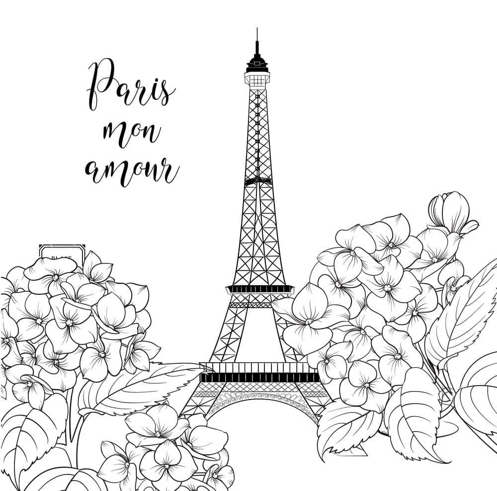 Desenhos de Paris Para Colorir 6