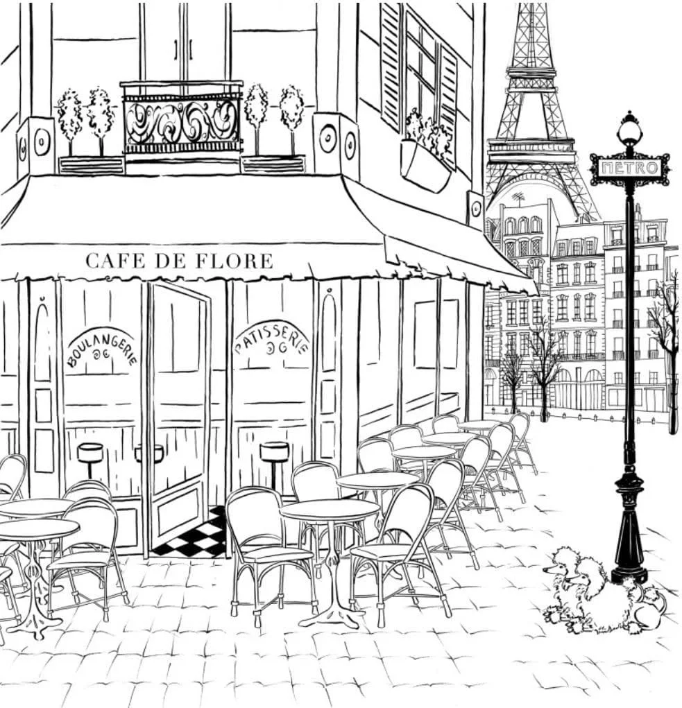 Desenhos de Paris Para Colorir 67