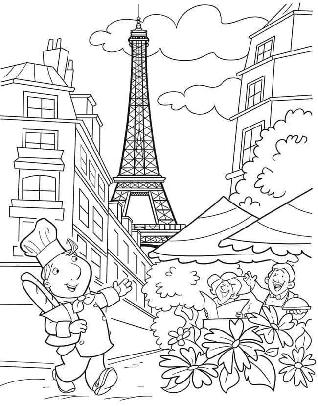 Desenhos de Paris Para Colorir 73