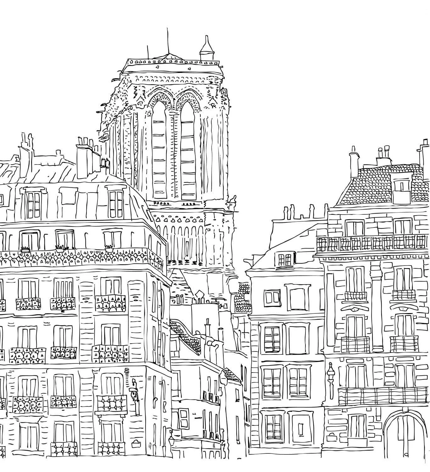 Desenhos de Paris Para Colorir 78