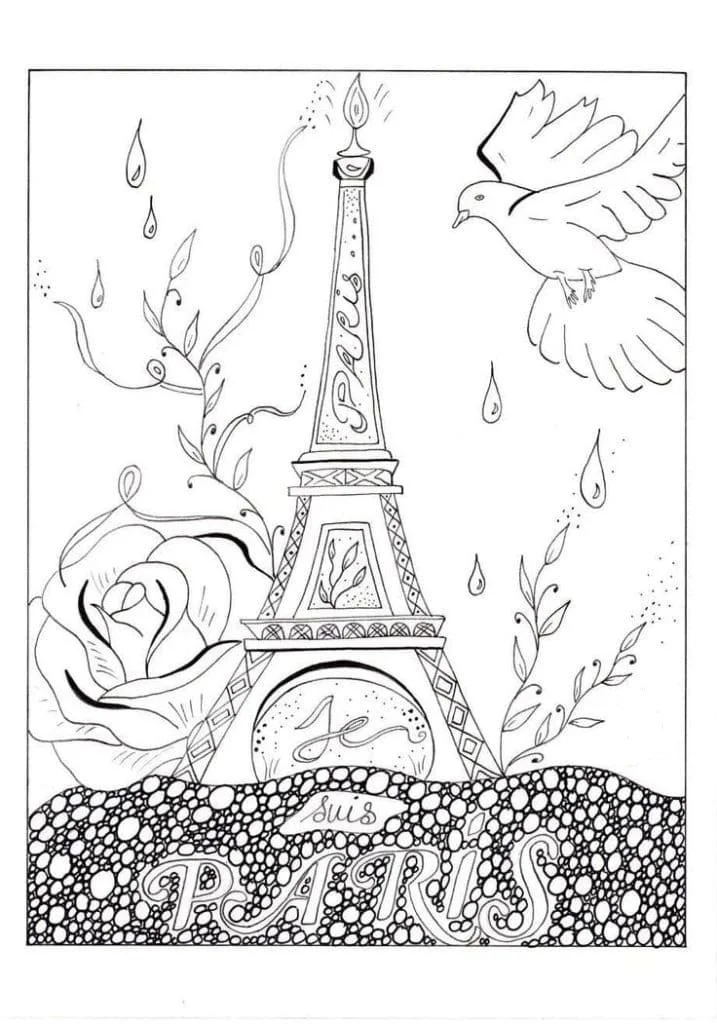 Desenhos de Paris Para Colorir 8