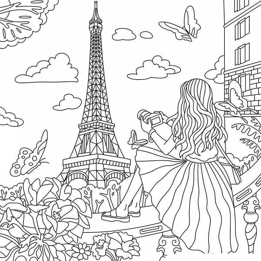 Desenhos de Paris Para Colorir 80