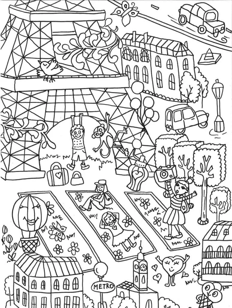 Desenhos de Paris Para Colorir 81