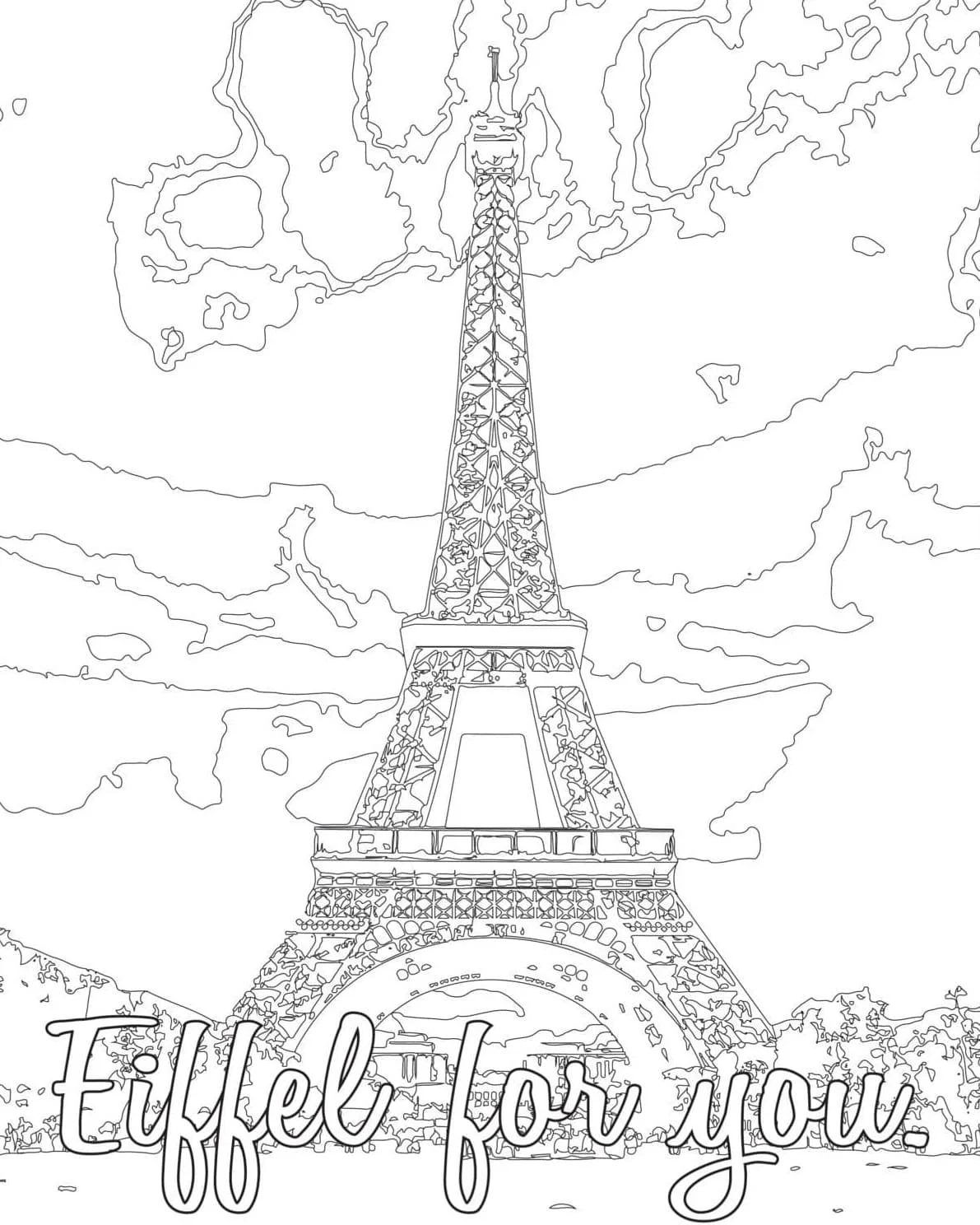 Desenhos de Paris Para Colorir 84