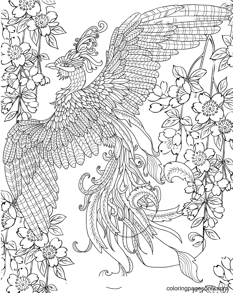 Phoenix Coloring Pages 18