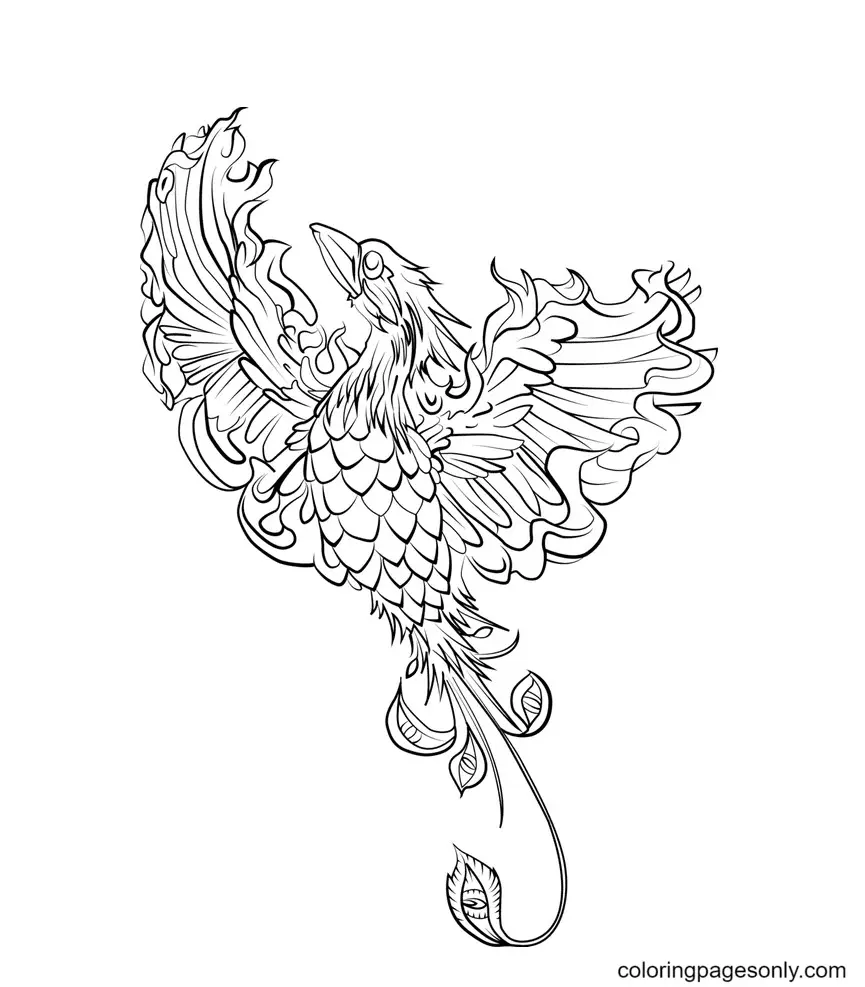 Phoenix Coloring Pages 35