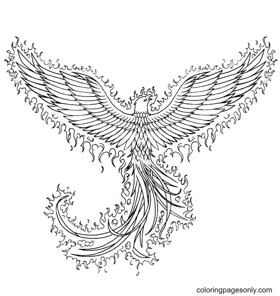 Phoenix Coloring Pages 8