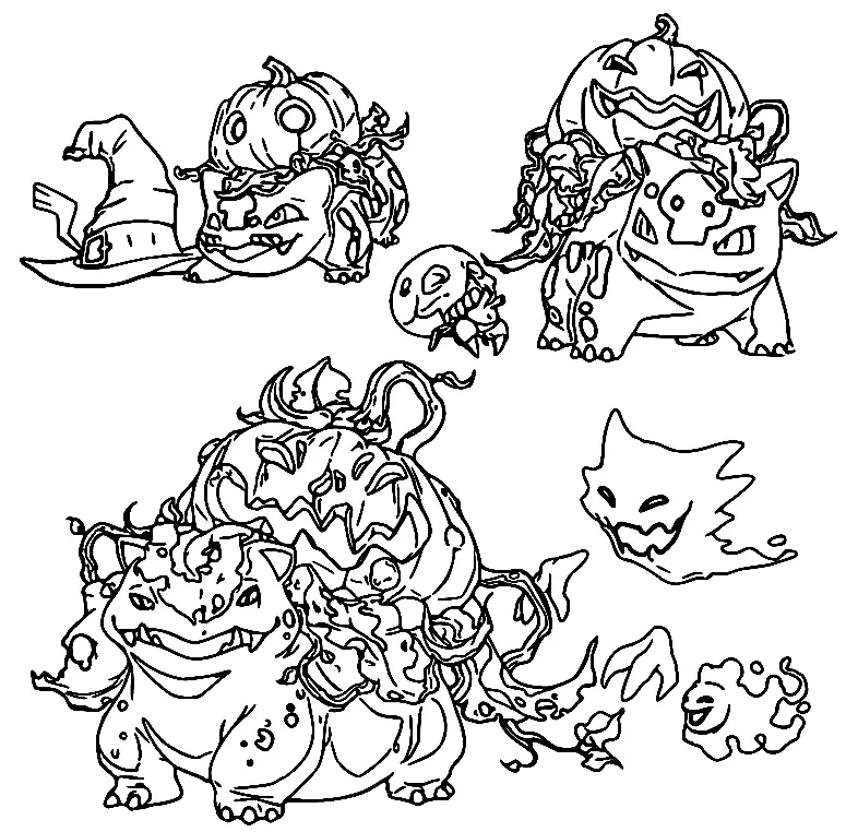 Pokemon Halloween Coloring Pages 27