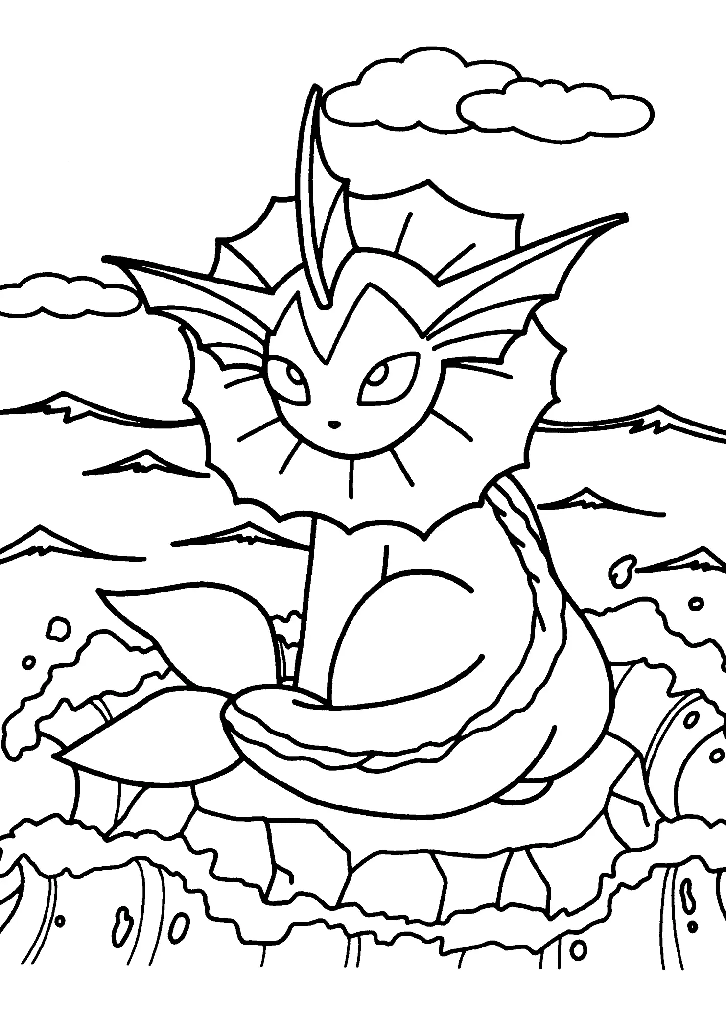 Pokemon Vaporeon Coloring Pages