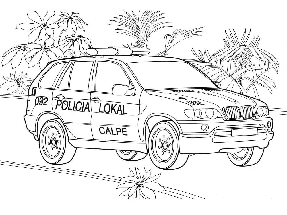 De Carro de Policia Para Colorir 11