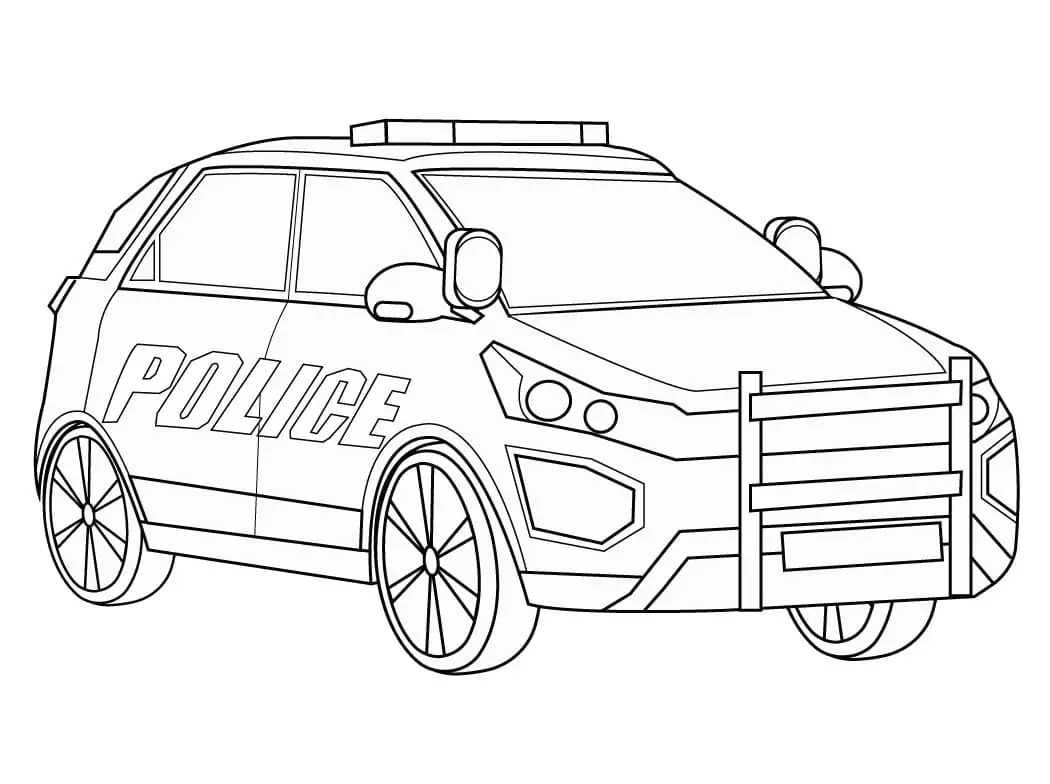 De Carro de Policia Para Colorir 19