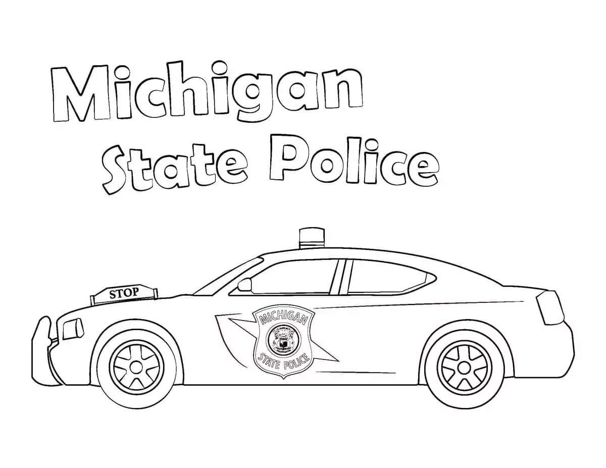 Police Car Coloring Pages 1