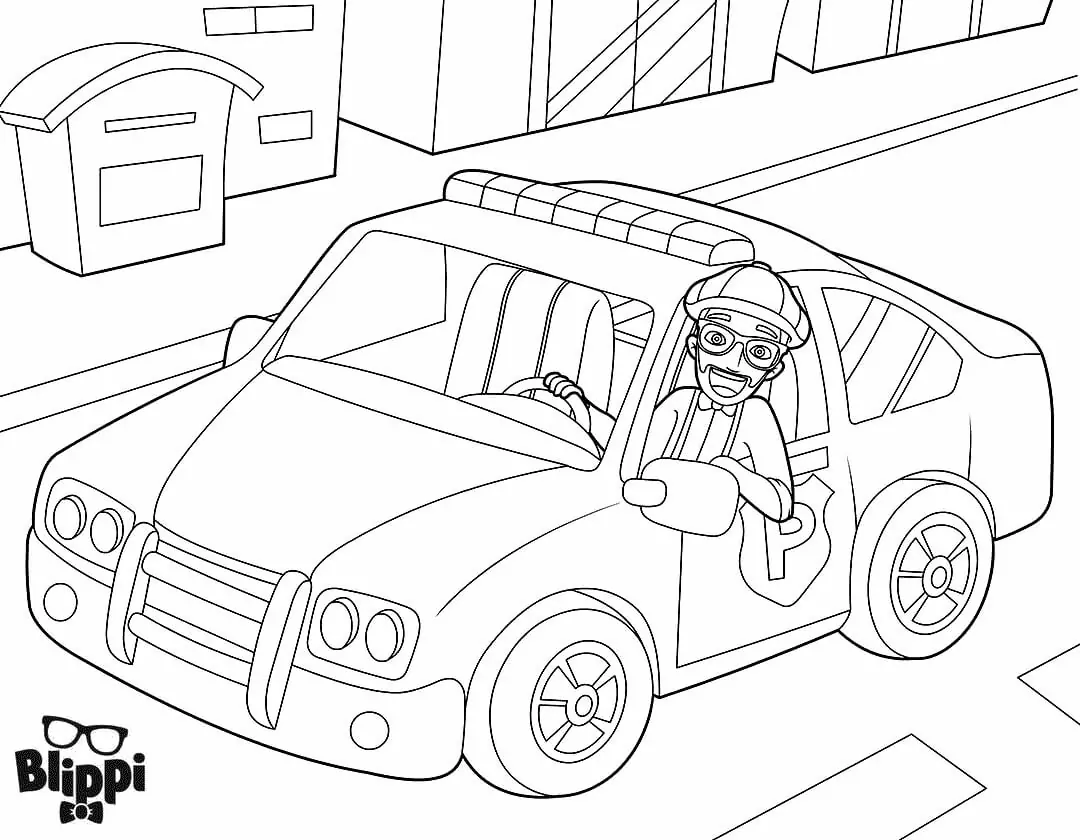 Police Car Coloring Pages 4