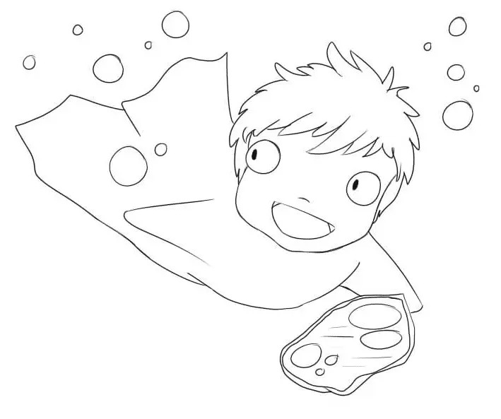 Ponyo Coloring Pages 19