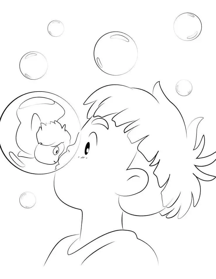 Ponyo Coloring Pages 8