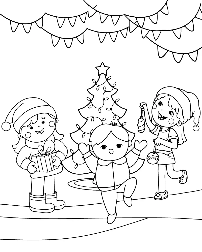 Natal preppy Para Colorir 10