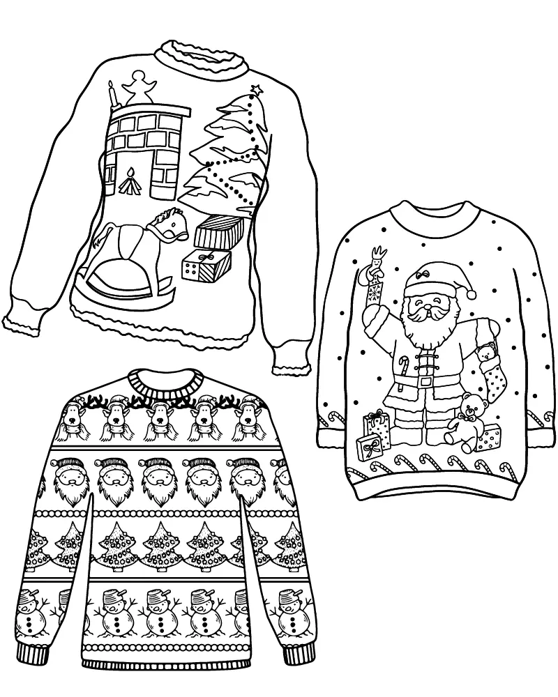 Natal preppy Para Colorir 11