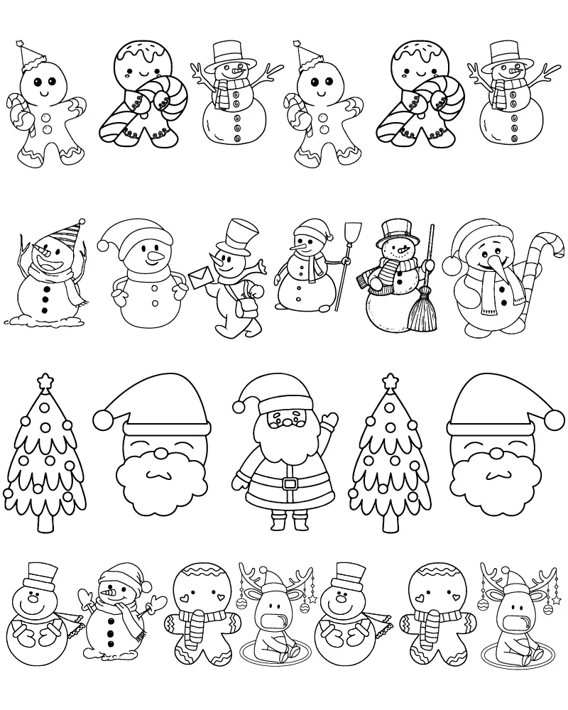 Natal preppy Para Colorir 3