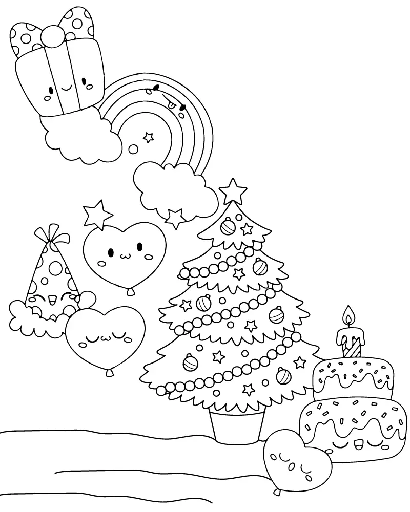 Natal preppy Para Colorir 4