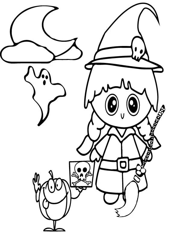 Desenhos de Paginas de Halloween Pre-Escolar Para Colorir 9