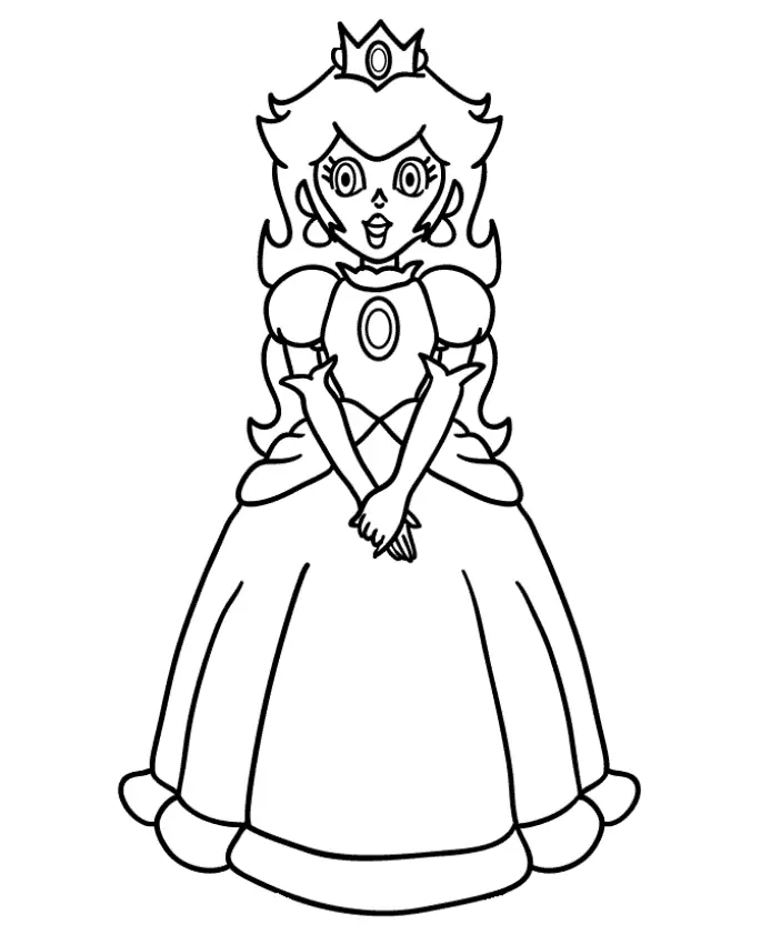 Princess Peach Coloring Pages 1