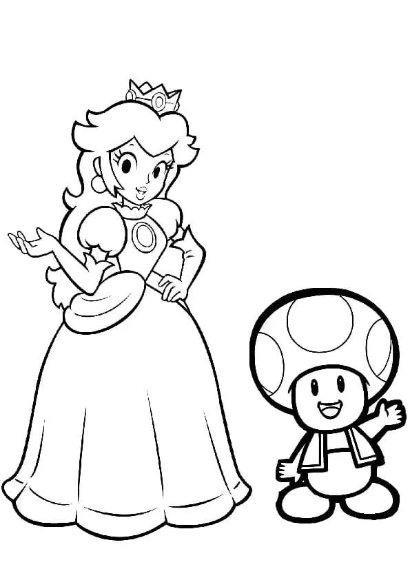 Princess Peach Coloring Pages