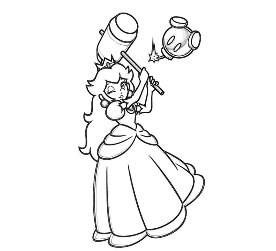 Princess Peach Coloring Pages 38