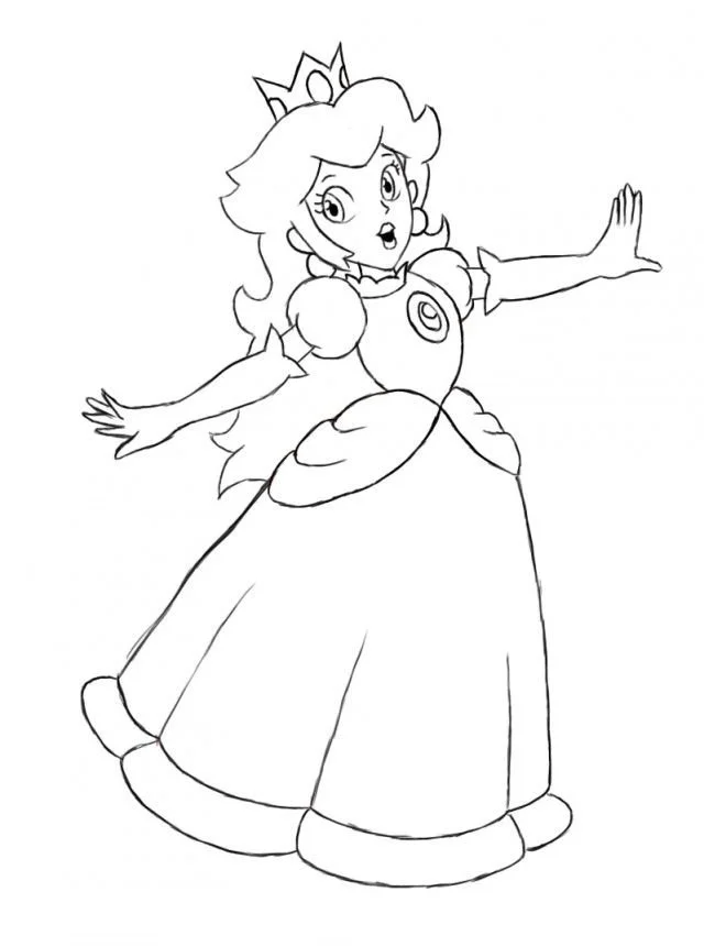 Princess Peach Coloring Pages 9