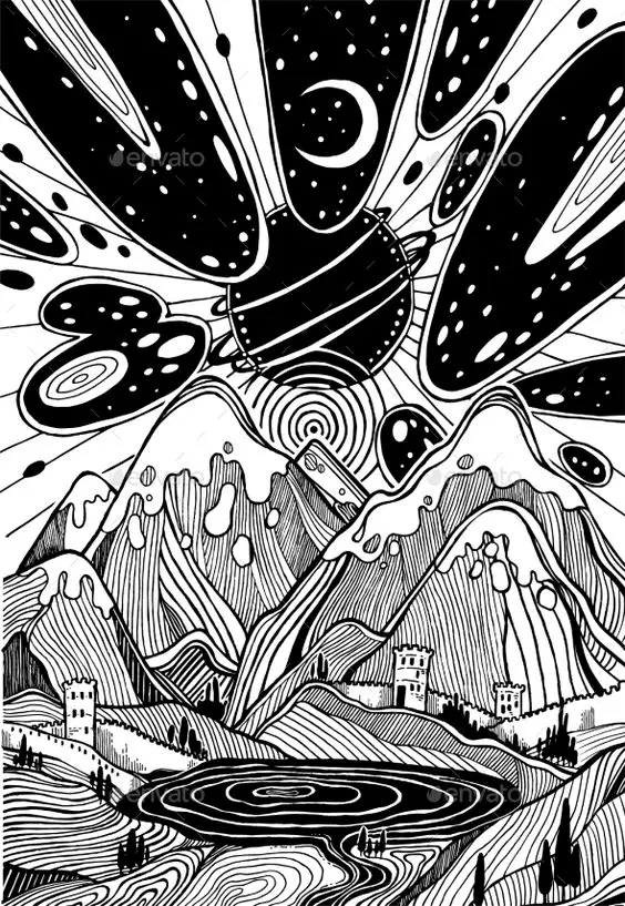 Psychedelic Coloring Pages 37