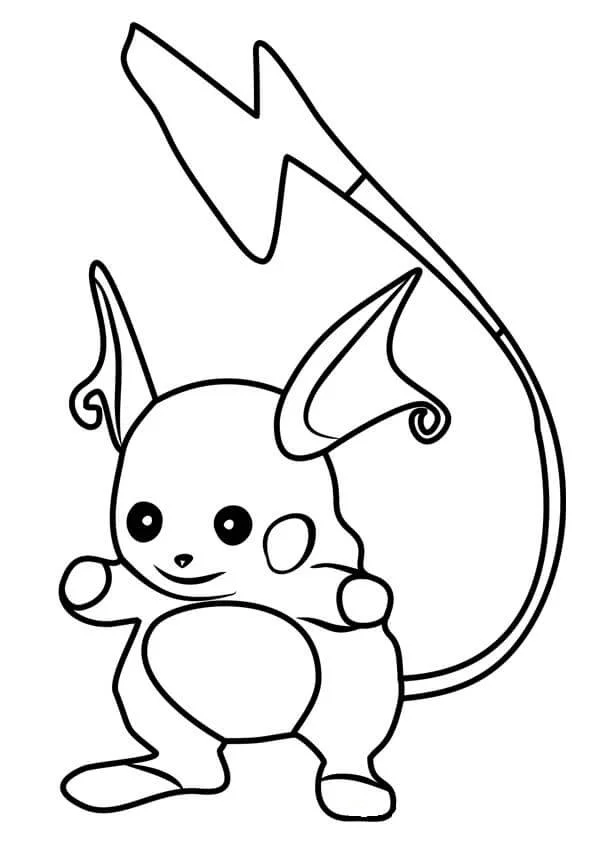 Raichu Coloring Pages 8