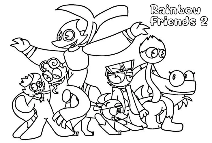 Rainbow Friends 2 Coloring Pages 1