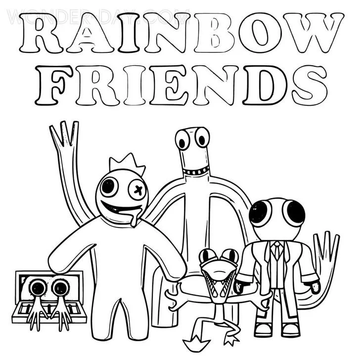 Rainbow Friends 2 Coloring Pages 9