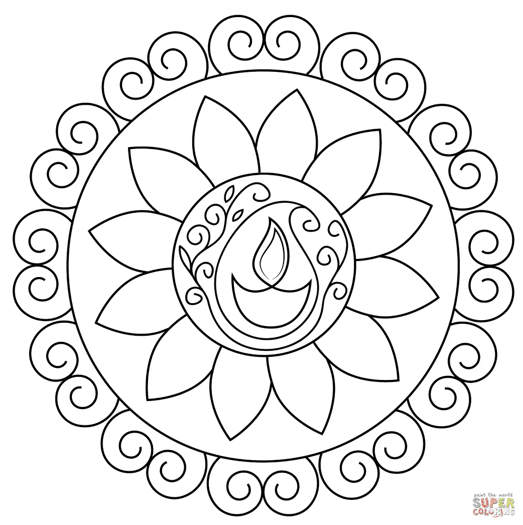 Rangoli Coloring Pages to Print - Free Printable Coloring Pages