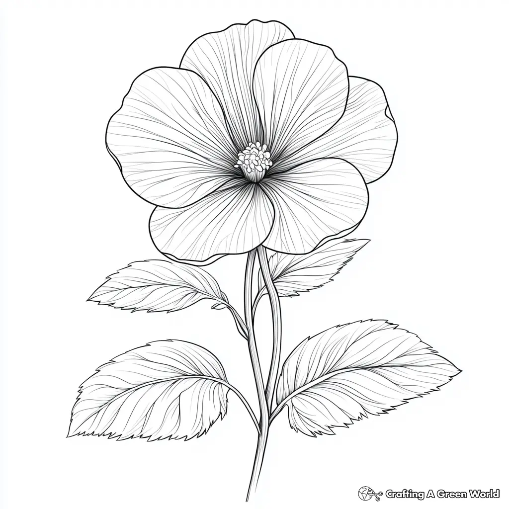 Realistic Flower Coloring Pages 114