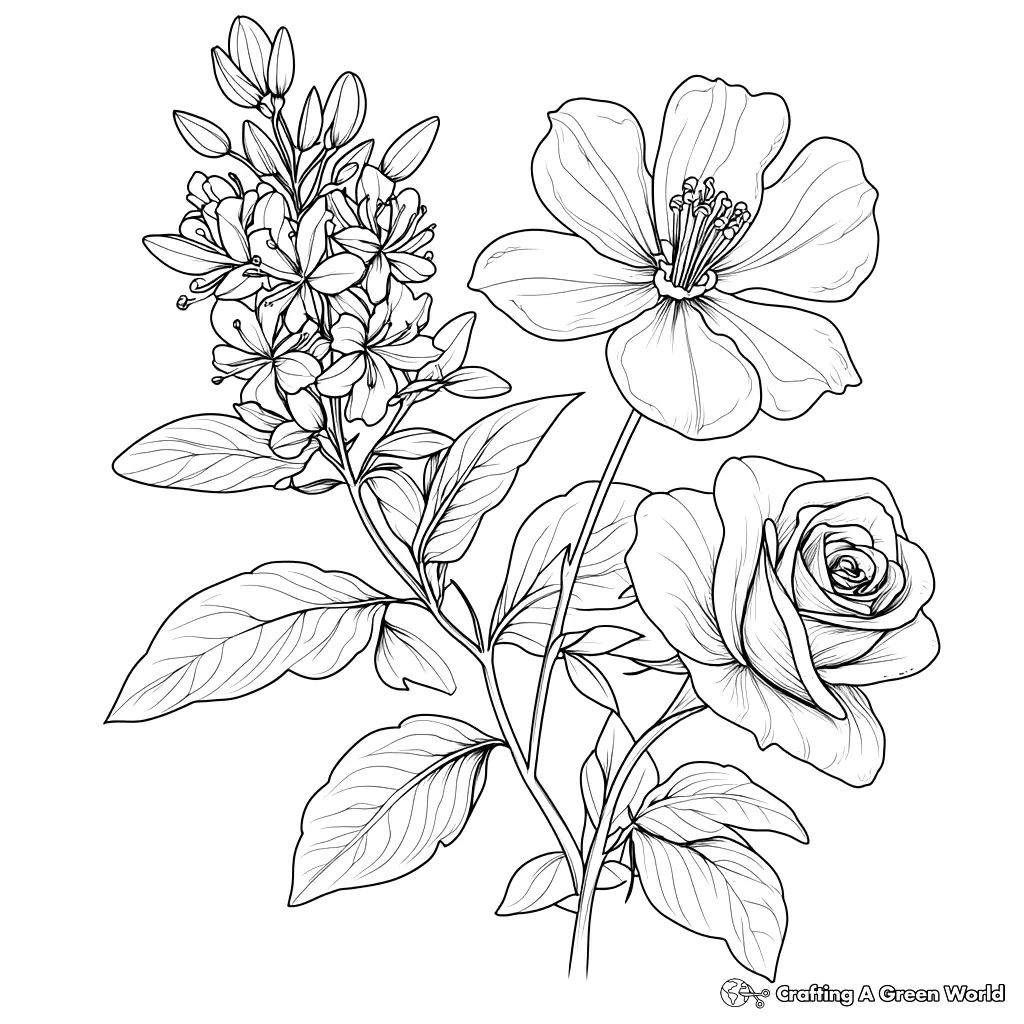Realistic Flower Coloring Pages 162