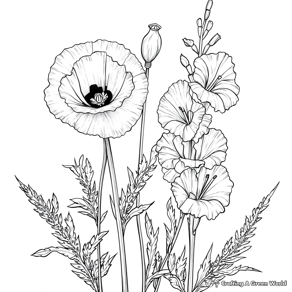 Realistische Blumen Ausmalbilder 185