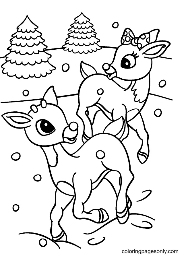 Reindeer Coloring Pages 4