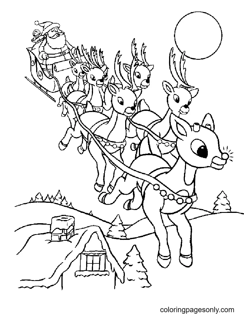 Reindeer Coloring Pages 8