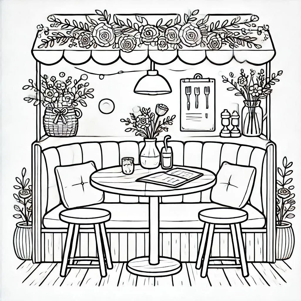 Restaurante Para Colorir 12