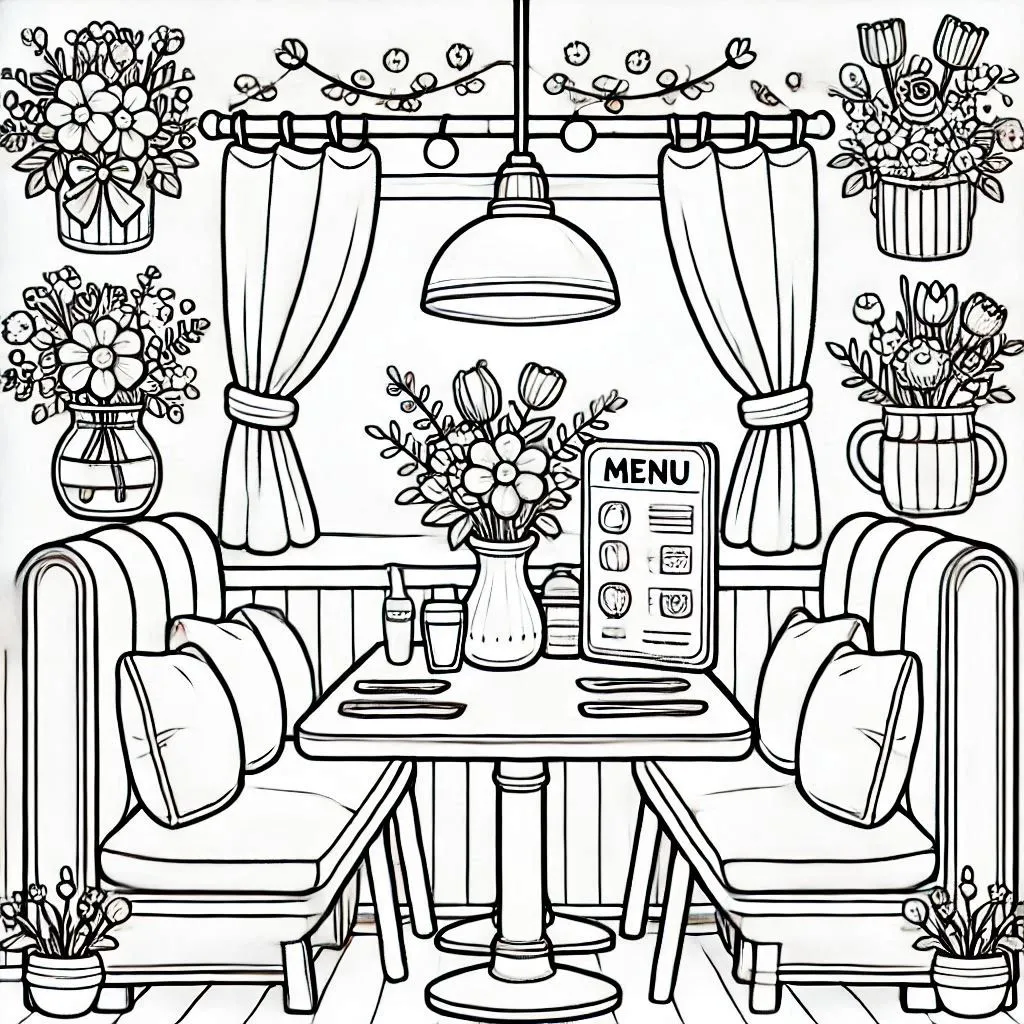 Restaurante Para Colorir 13